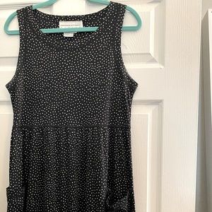 Black and White Polka Dot Cotton Maxi Dress
